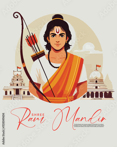 Ayodhya Ram Mandir Jay Shree Ram Social media Post Template Banner
