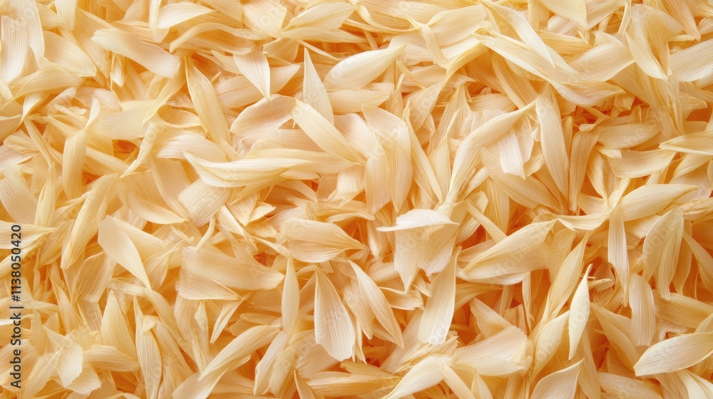Obraz premium Textured background of dry rice husks in natural beige tones for organic and agricultural concepts