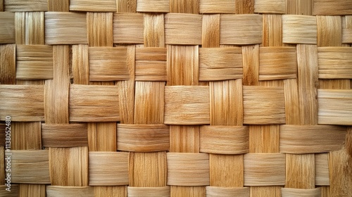 Handcrafted woven wooden texture background showcasing natural tones and intricate patterns ideal for rustic and organic design projects photo