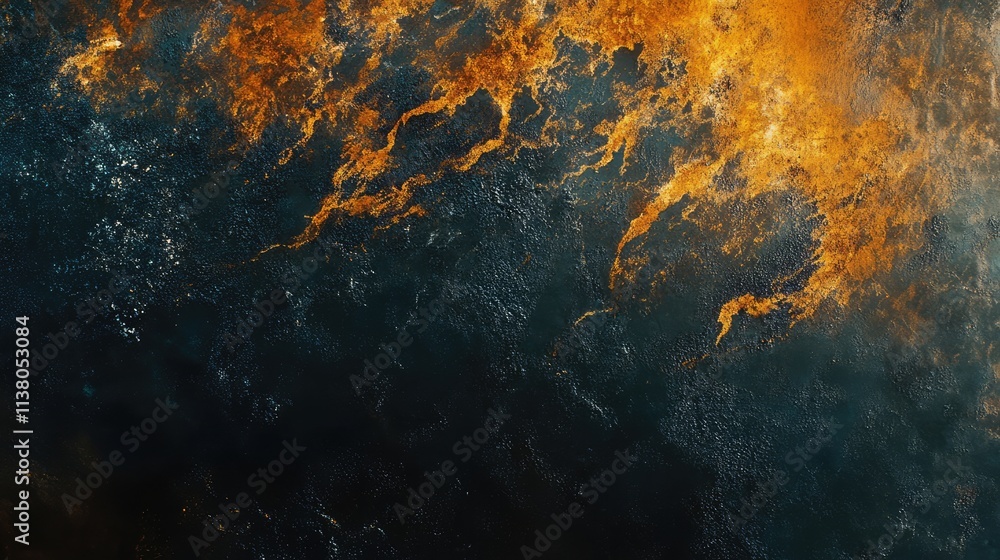Rusty steel background texture with vibrant orange and dark blue streaks conveying warmth and industrial aesthetics Rusty steel background texture with vibrant orange and dark blue streaks conveying warmth and industrial aesthetics