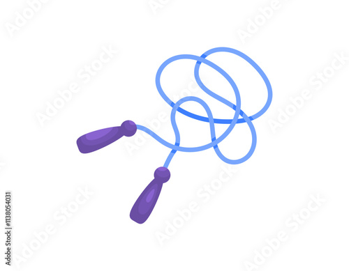 illustration of a skipping rope. object for sports by jumping. sports equipment. flat style design. element