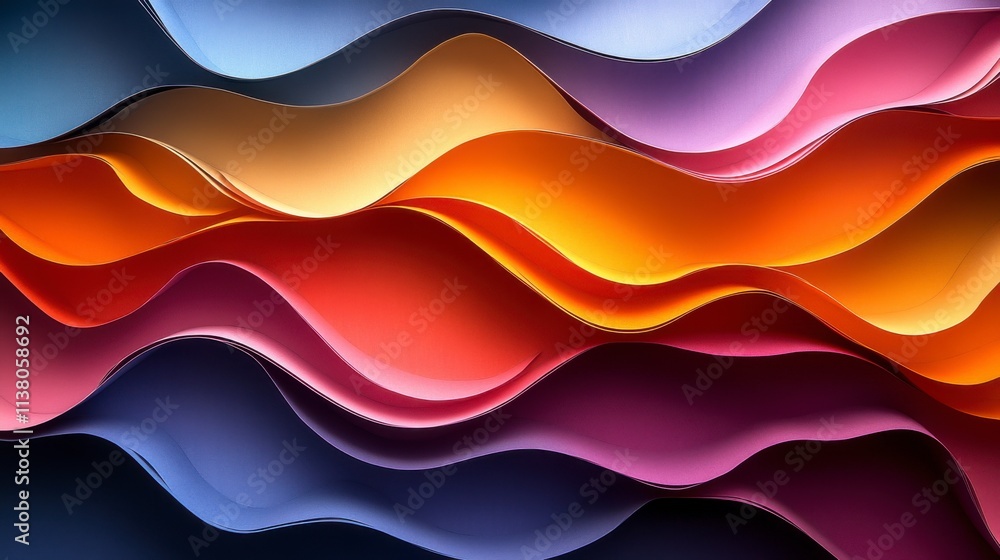 Stunning Abstract Colorful Paper Waves - A Visual Symphony of Colors Stunning Abstract Colorful Paper Waves - A Visual Symphony of Colors