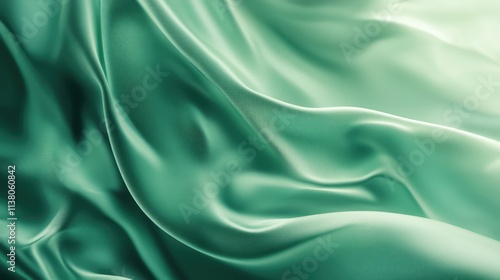Wallpaper Mural Elegant green satin fabric background with smooth drape and exquisite shine ideal for luxurious design projects and textile applications. Torontodigital.ca