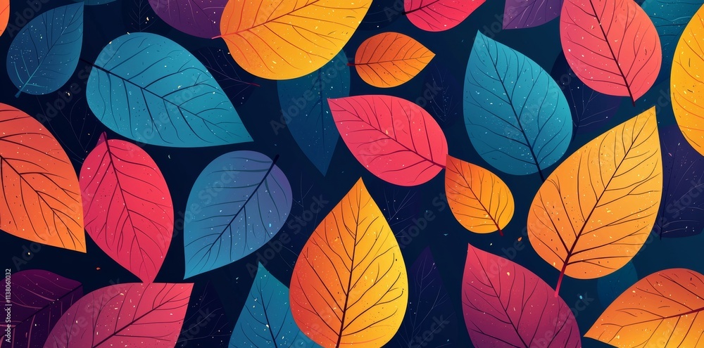 Stunning seamless background featuring vibrant, abstract tropical leaves, created with generative AI. Stunning seamless background featuring vibrant, abstract tropical leaves, created with generative AI.