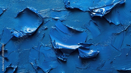 Textured background featuring rich blue acrylic paint with a three-dimensional quality showcasing vibrant hues and impasto technique. photo