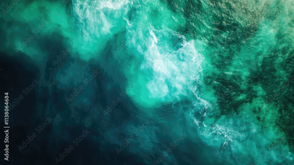 Obraz premium Turquoise Water Aerial View of Lake with Undeniable Depth and Clarity Showcasing Unique Natural Beauty and Vibrant Colors