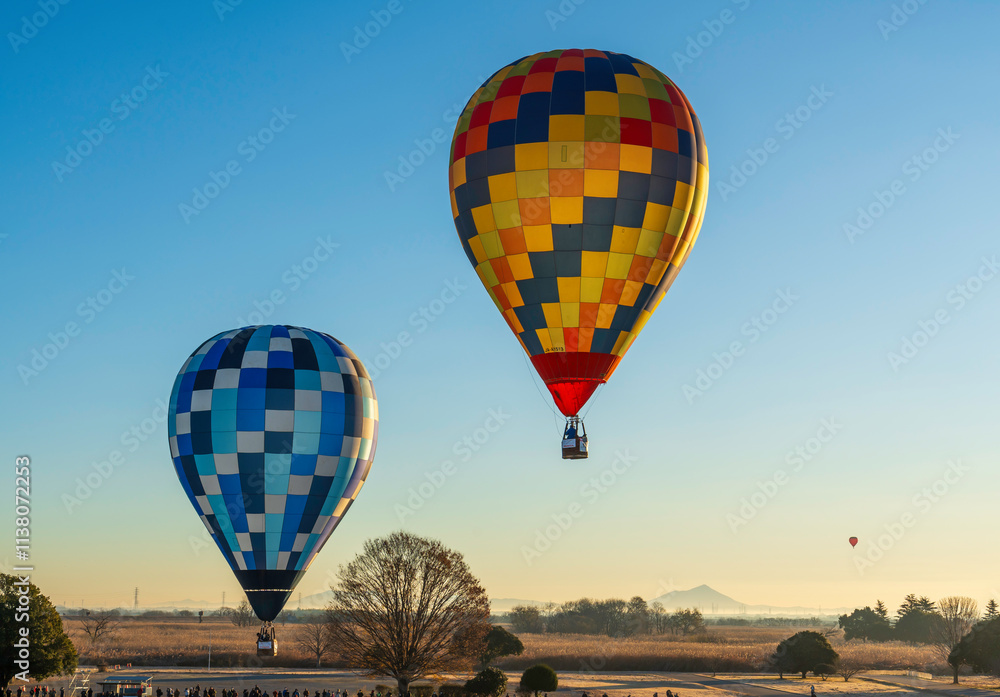 Obraz premium 渡良瀬熱気球レース