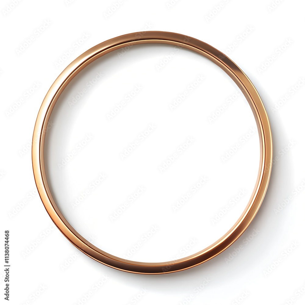 copper bold minimalist circle frame on white copper bold minimalist circle frame on white