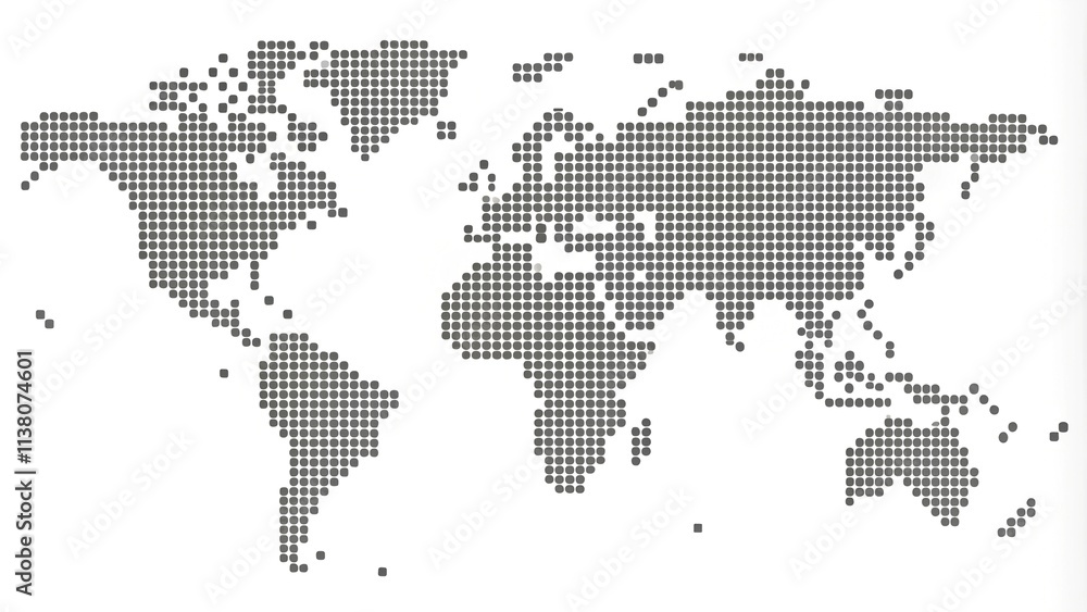 Dotted world map. Grey vector illustration. World map vector, isolated on white background. Suitable for web site pattern, anual report, inphographics. Globe similar worldmap icon. Travel worldwide Dotted world map. Grey vector illustration. World map vector, isolated on white background. Suitable for web site pattern, anual report, inphographics. Globe similar worldmap icon. Travel worldwide