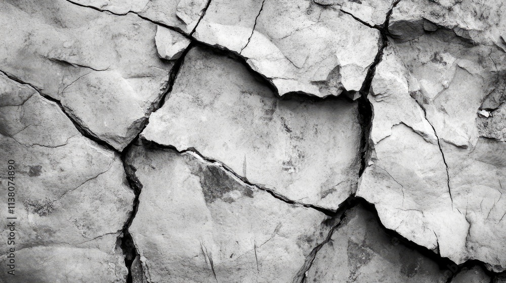 Cracked rock stone wall texture in monochrome showcasing natural geological patterns and visual depth for background designs. Cracked rock stone wall texture in monochrome showcasing natural geological patterns and visual depth for background designs.