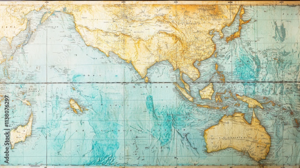 Vibrant and intricate map showcasing Asia and the Pacific. Ideal for educational projects and travel planning. Discover the beauty of geography. Generative AI Vibrant and intricate map showcasing Asia and the Pacific. Ideal for educational projects and travel planning. Discover the beauty of geography. Generative AI