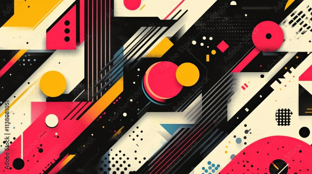 Obraz premium Vibrant Geometric Patterns in Bold Colors