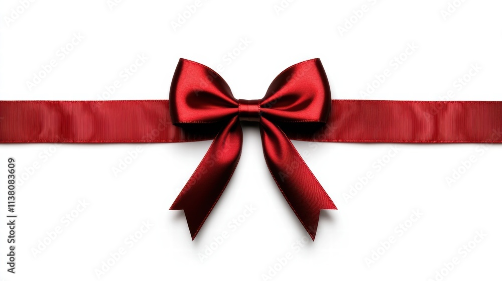 Elegant red ribbon bow on a smooth surface, perfect for decorations, gifts, and festive occasions. Elegant red ribbon bow on a smooth surface, perfect for decorations, gifts, and festive occasions.