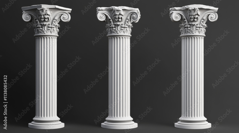 Illustration of classical Greek or Roman Ionic column Illustration of classical Greek or Roman Ionic column
