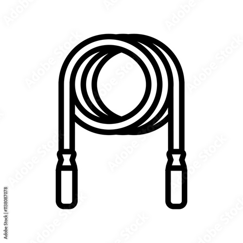 jump rope fitness tool line icon vector. jump rope fitness tool sign. isolated contour symbol black illustration