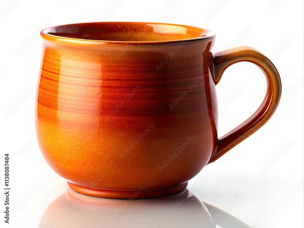 Studio-shot silhouette of a clay mug, isolated on white, showcasing minimalist pottery design. Studio-shot silhouette of a clay mug, isolated on white, showcasing minimalist pottery design.