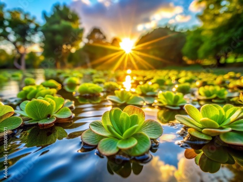 Salvinia Auriculata Pond Plants: Stunning Water Photos, Aquatic Flora, Floating Fern,  Nature Photography, Macro Shots photo