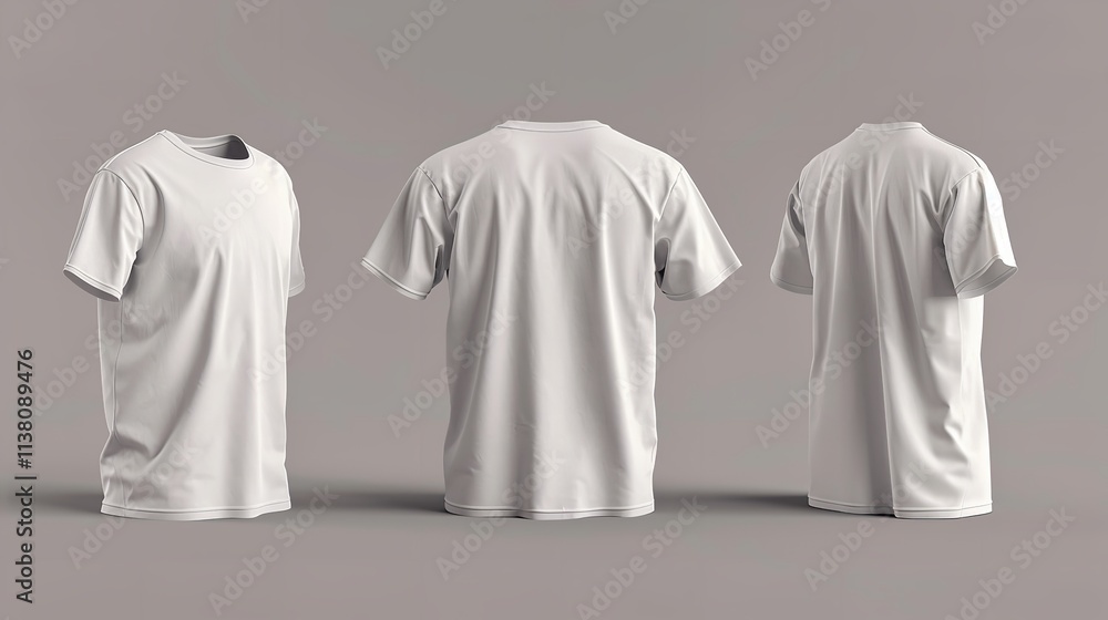 Blank collared shirt mockup, front, side and back views. Generative Ai Blank collared shirt mockup, front, side and back views. Generative Ai