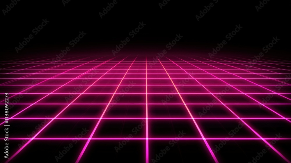 Futuristic Neon Grid with Pink Hues Futuristic Neon Grid with Pink Hues