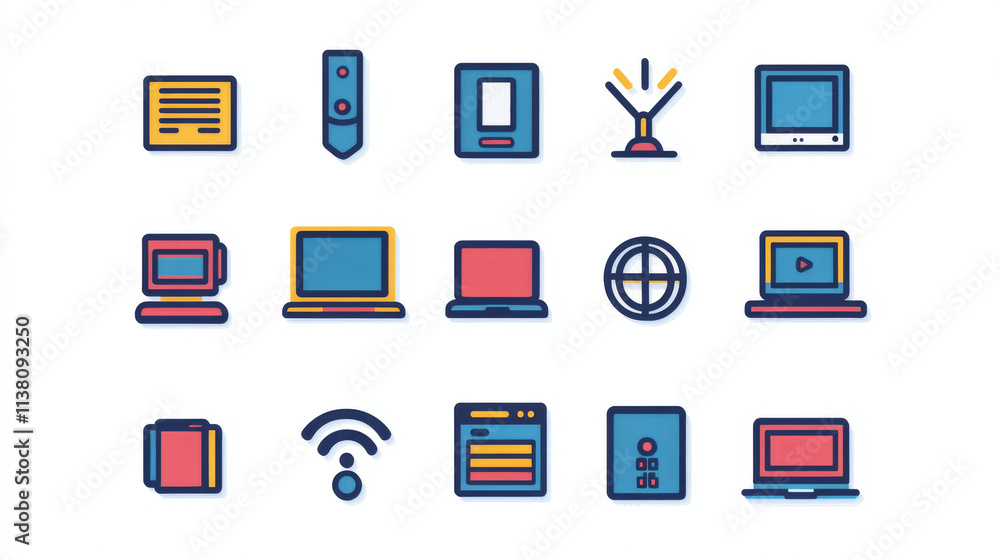 A glossy computer network and internet icon set A glossy computer network and internet icon set