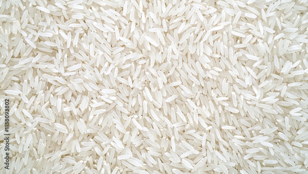 Close-up of raw white rice grains with a textured background showing the natural pattern of basmati rice, highlighting its organic, healthy, and dry appearance. Close-up of raw white rice grains with a textured background showing the natural pattern of basmati rice, highlighting its organic, healthy, and dry appearance.