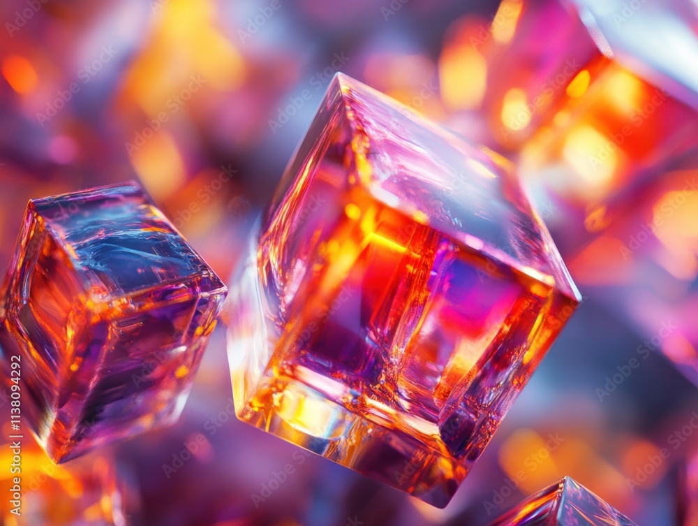 Vibrant Colorful Glass Cubes Abstract Design Vibrant Colorful Glass Cubes Abstract Design