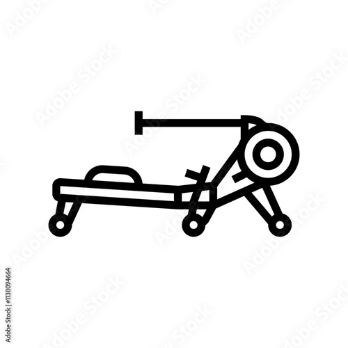 rowing machine fitness tool line icon vector. rowing machine fitness tool sign. isolated contour symbol black illustration