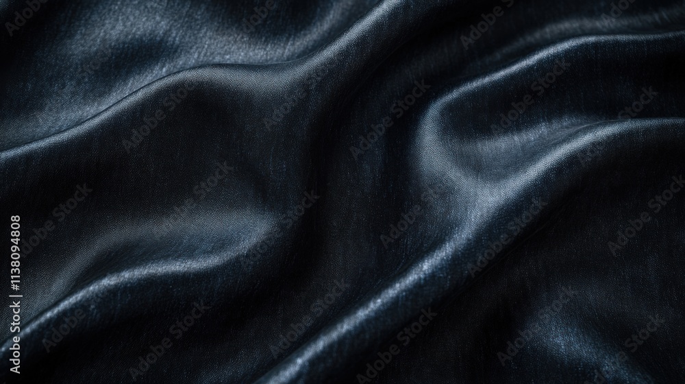 Fototapeta premium Elegant Dark Satin Fabric undulating Waves