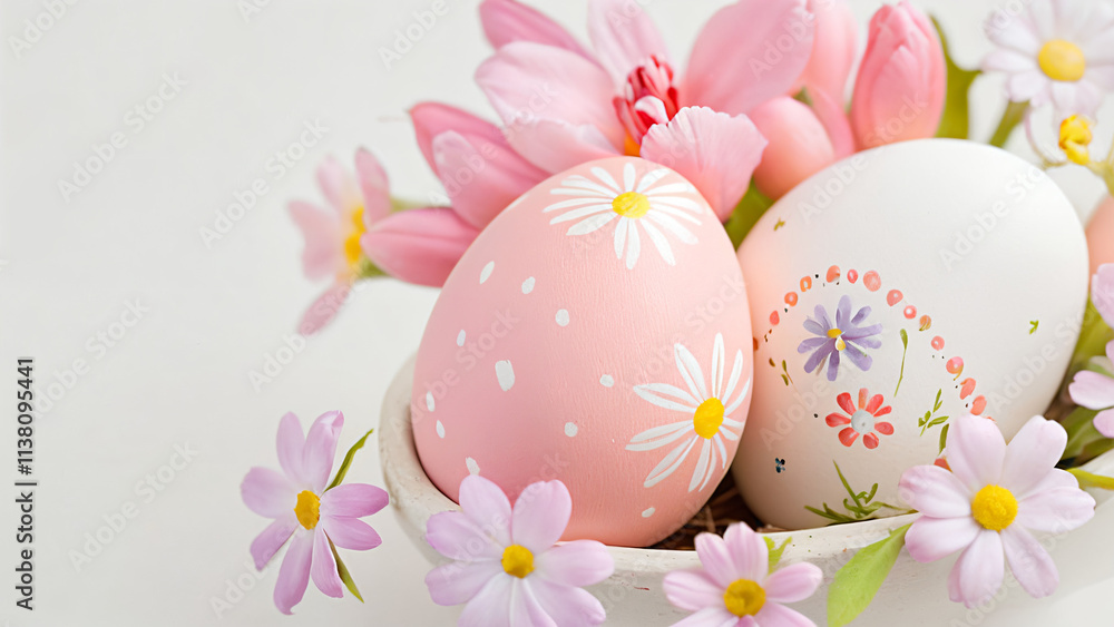 easter eggs and flowers easter eggs and flowers
