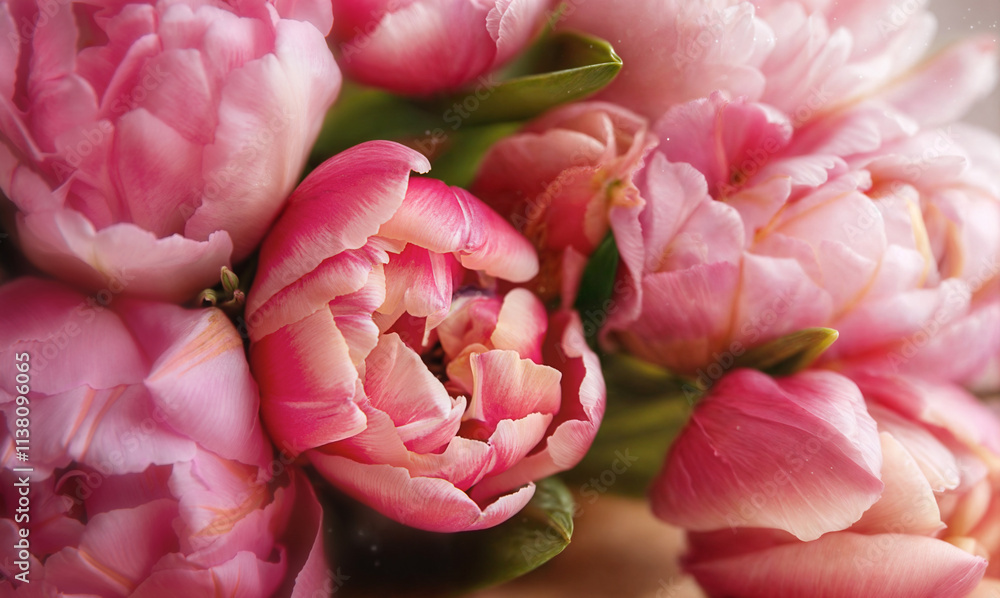Vibrant pink bouquet of beautiful tulips. Vibrant pink bouquet of beautiful tulips.