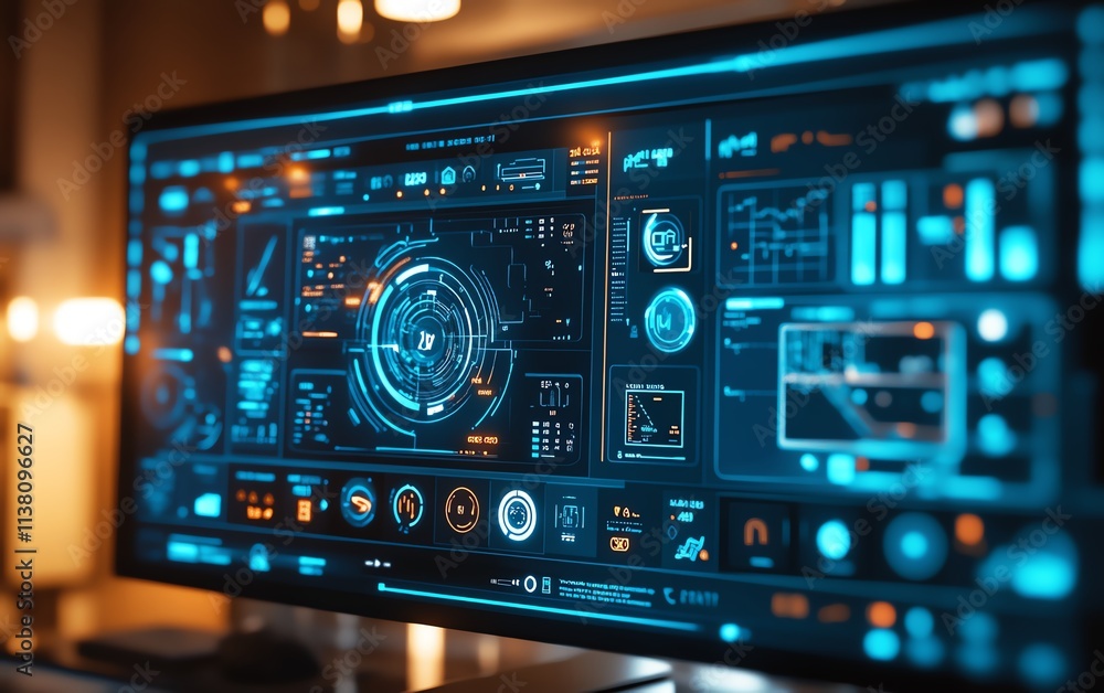 A digital dashboard of a smart home A digital dashboard of a smart home