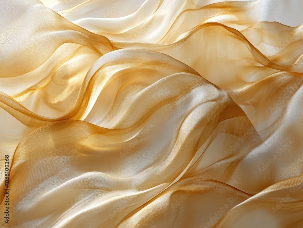 Obraz premium Elegant Flow of Golden Silk Fabric