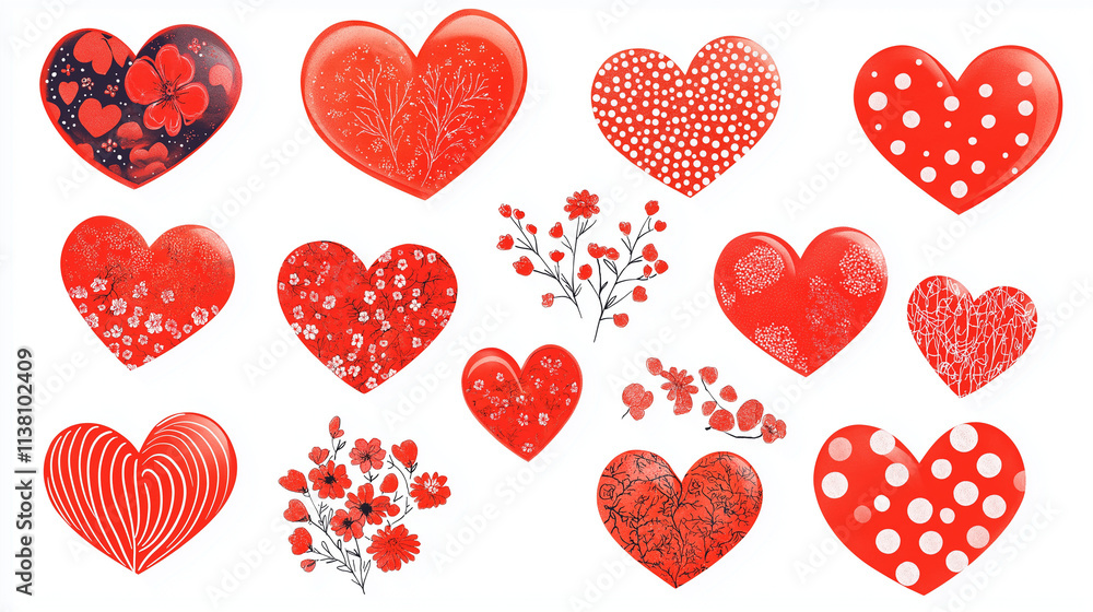PNG Seamless pattern with hearts PNG Seamless pattern with hearts