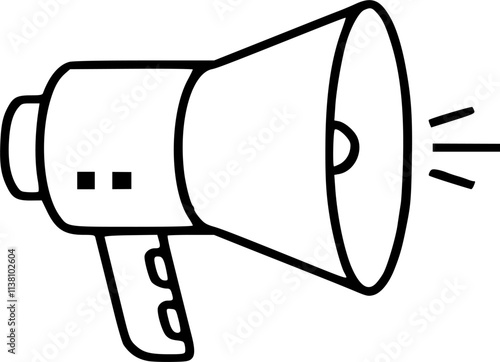 advertising, bullhorn icon. Element of marketing and advertising icon for mobile concept and web apps. Thin line advertising, bullhorn icon can be used for web and mobile