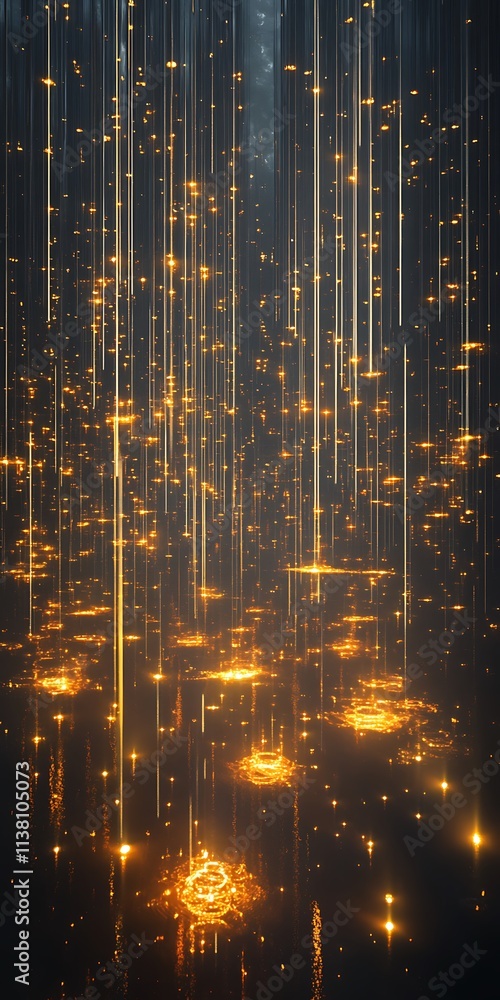 Fototapeta premium Dynamic glowing beams visualizing generative AI