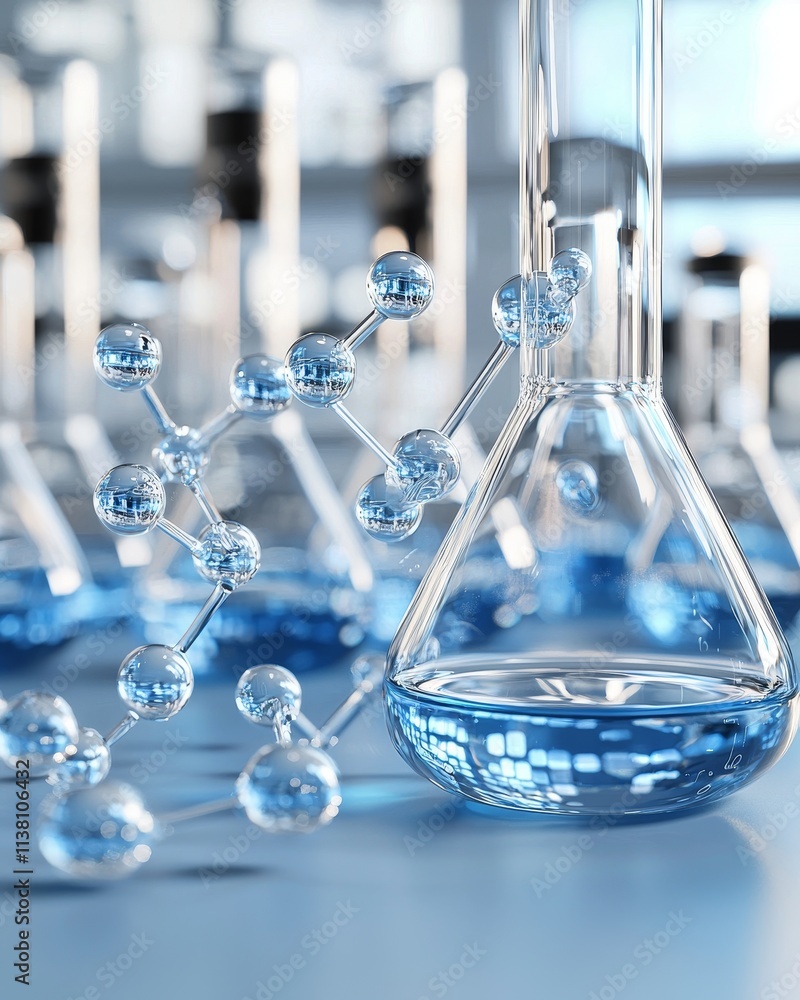 Dynamic chemical reactions in lab science experiment close-up view Dynamic chemical reactions in lab science experiment close-up view