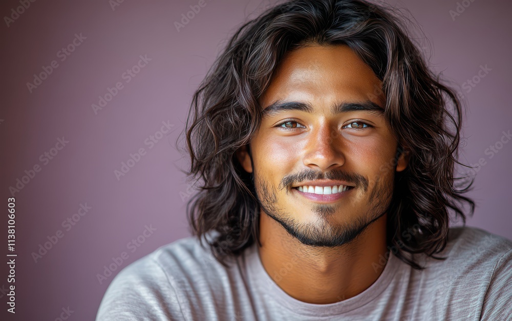 man with casual t-shirt is smiling at the camera, solid color background man with casual t-shirt is smiling at the camera, solid color background