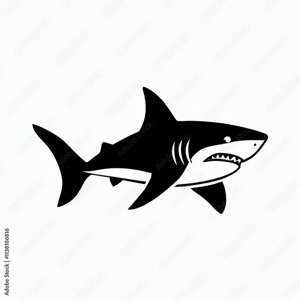 simple shark icon illustration vector, modern shark logo simple shark icon illustration vector, modern shark logo
