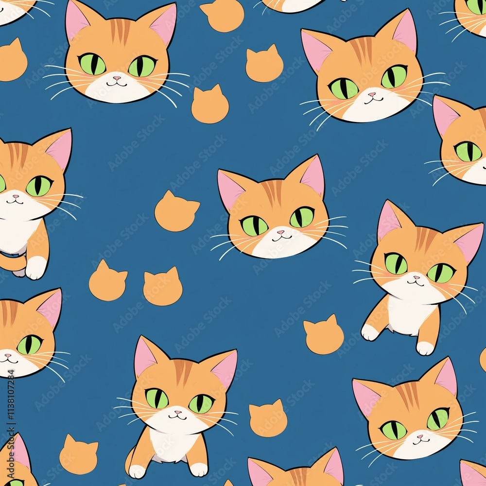 seamless pattern with cats seamless pattern with cats