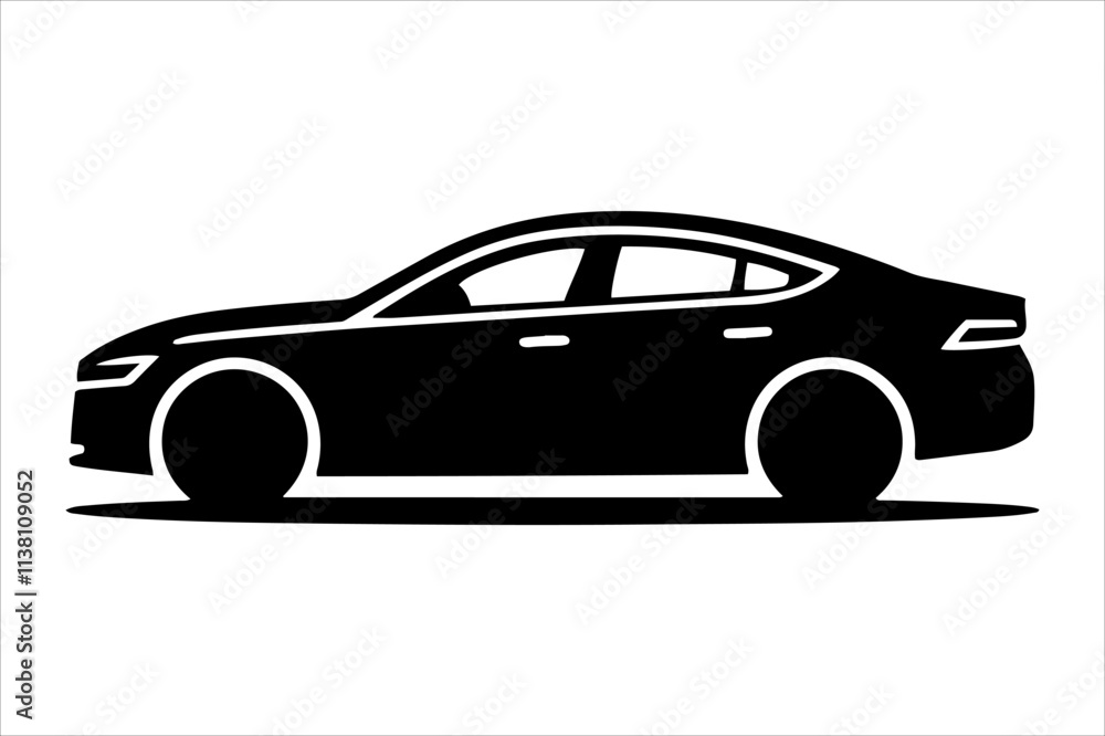 Naklejka premium Car vector silhouette design, logo design for graphic, car unique icon, car icon