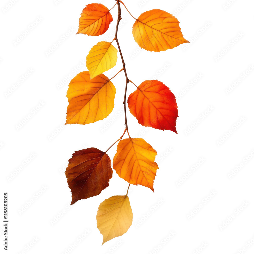 Fototapeta premium Autumn leaves falling forest path close-up photography natural environment eye-level view seasonal beauty. Transparent background.