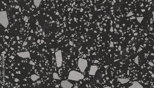 black terrazzo glass texture background