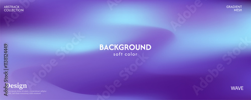 Abstract background of blue glowing soft purple waves. The surface texture of the fabric is strong. Dark colored background with space for design.