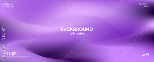 Abstract background of glowing soft purple waves. The surface texture of the fabric is strong. Dark colored background with space for design.
