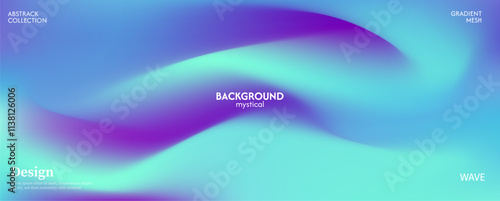 Beautiful purple and turquoise green color wave abstract background. The surface texture of the fabric is strong. Dark colored background with space for design.