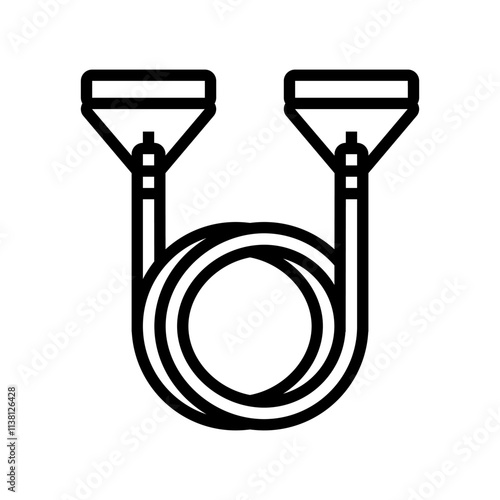 resistance tubes fitness tool line icon vector. resistance tubes fitness tool sign. isolated contour symbol black illustration