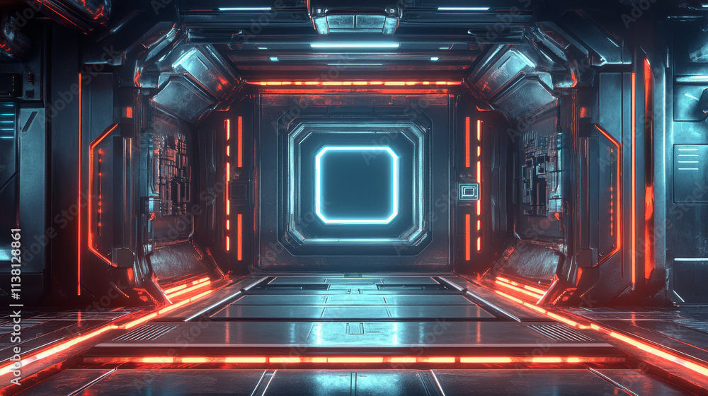 Obraz premium Futuristic modern user interface elements, empty rectangular frames frames, buttons, HUD-style sights for game ui design. Layout template of futuristic frames isolated on blue background.