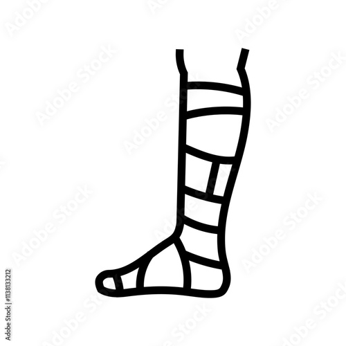 bandaged limb fracture line icon vector. bandaged limb fracture sign. isolated contour symbol black illustration