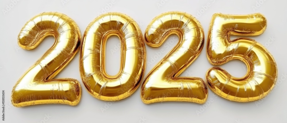 Golden Balloons Celebrating the Arrival of 2025 New Year Golden Balloons Celebrating the Arrival of 2025 New Year
