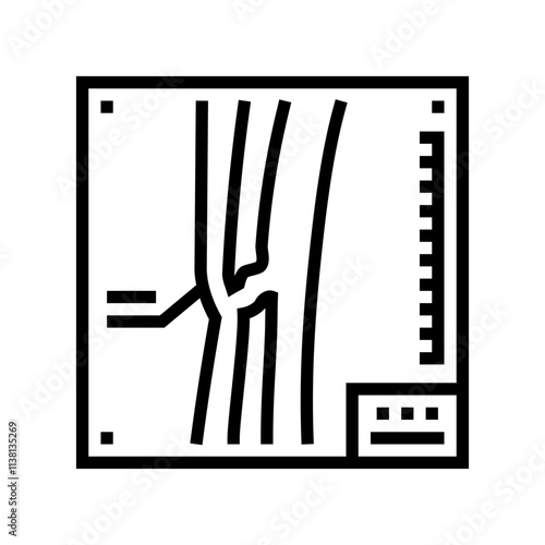x ray of fracture line icon vector. x ray of fracture sign. isolated contour symbol black illustration